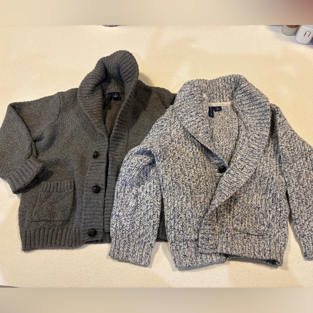 Janie and Jack Gray and Cream Kids Sweaters
